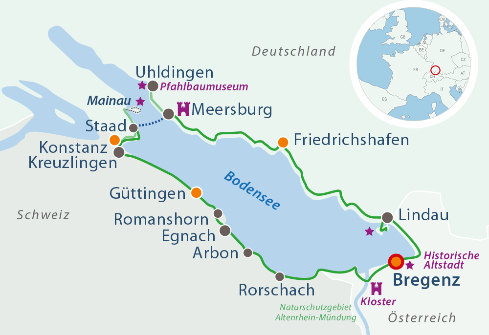 Map Cycling Holidays Lake Constance