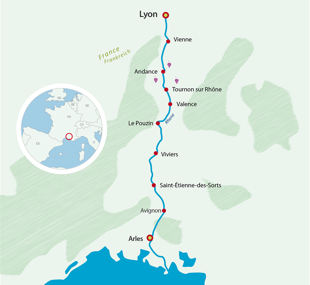Map Dal van de Rhone 