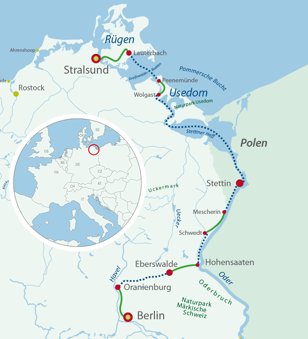 Map Cycling holidays Germany