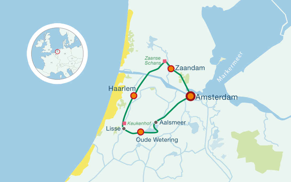 Map Tulip Tour Holland