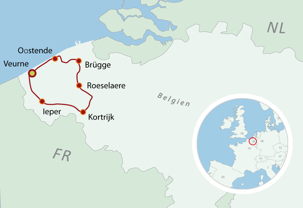 Map Bike Tour Belgien